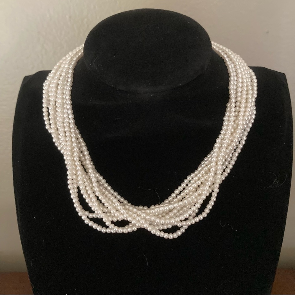 Seed Pearl (faux) Vintage Choker with Ball Clasp